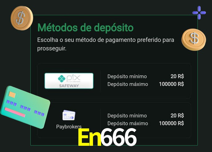 O cassino En666 oferece uma grande variedade de métodos de pagamento